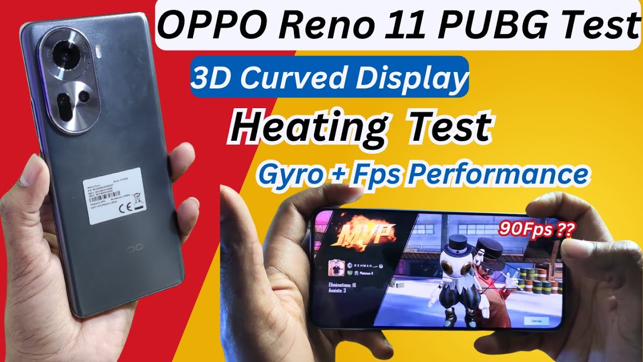 Oppo Reno 11 5G PUBG Test With Gyro | PUBG graphics lag Frame drops Touch Issu | Battery drain Test