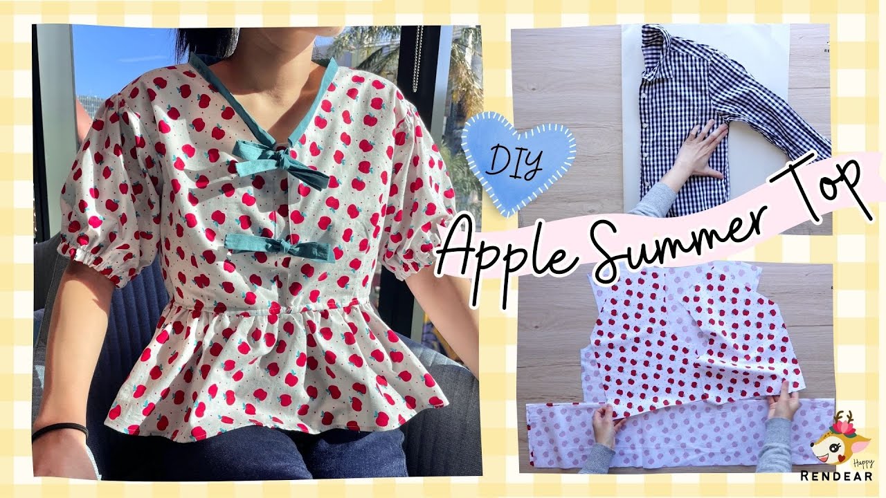 DIY Sewing summer top with bow ties knots | Make a pattern Ep.1 | HappyRendear