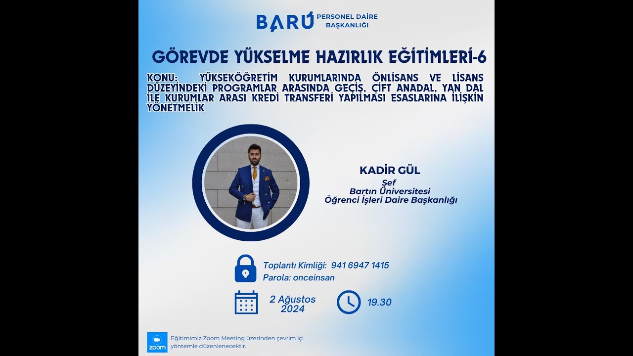Görevde Yükselme Sınavı Hazırlık Eğitimleri - 6 (Yatay Geçiş Yönetmeliği)