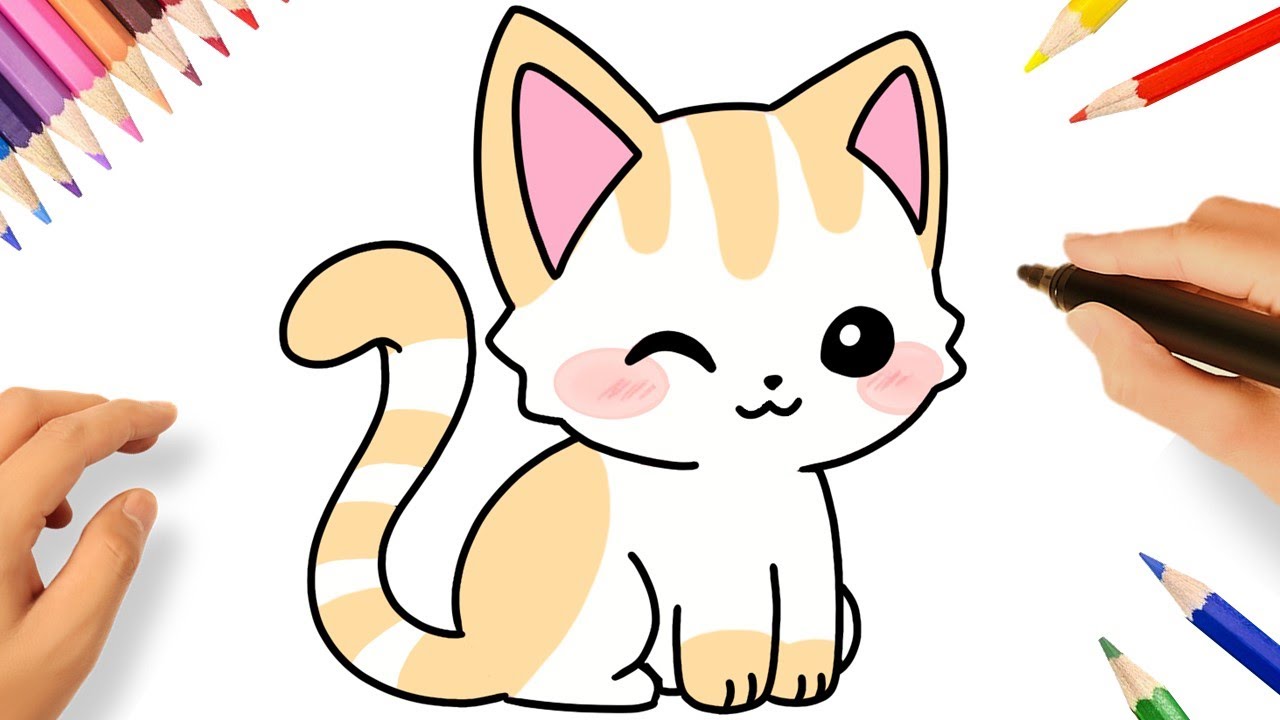HOW TO DRAW A CUTE KAWAII CAT EASY STEP BY STEP 😻🐈