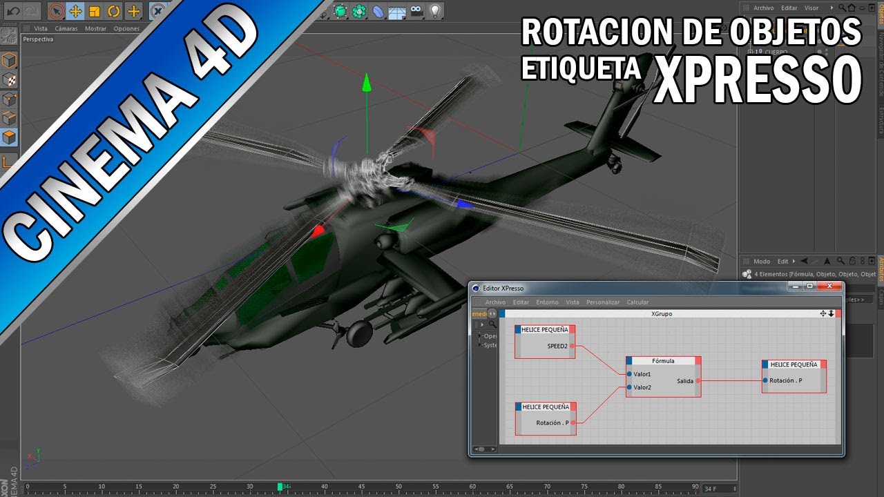 Rotación avanzada de objetos con la etiqueta xpresso - C4d