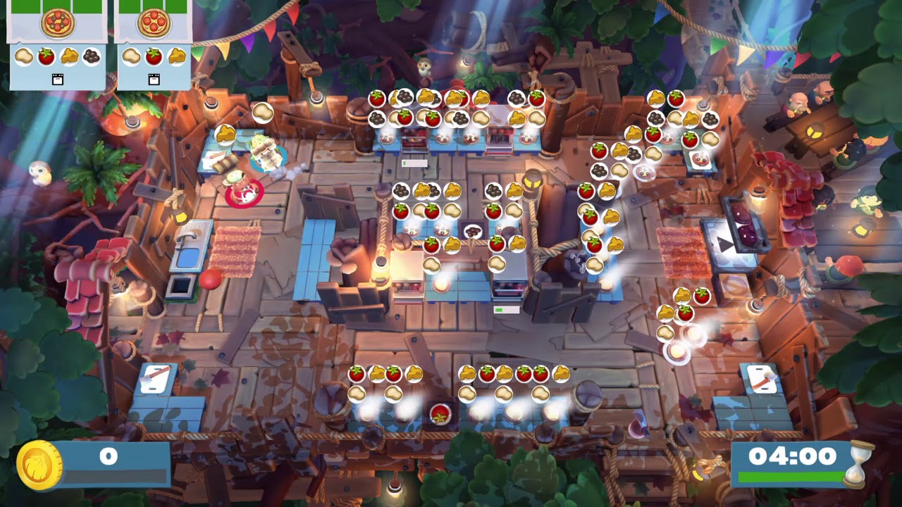 Overcooked 2 - Campfire Cook Off 1-3 - 2 players - Score: 4808