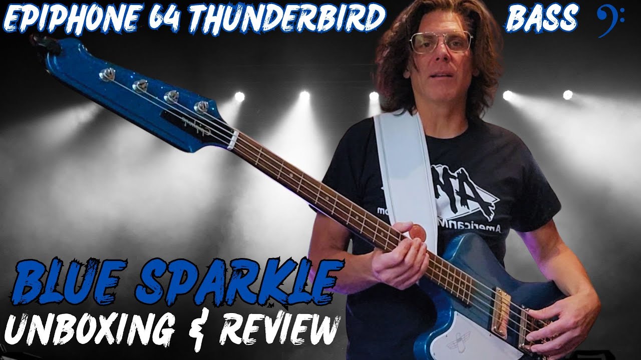 Epiphone 64 Thunderbird bass in sparkle blue