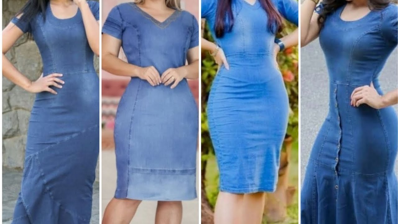 Womens' denim frocks designs