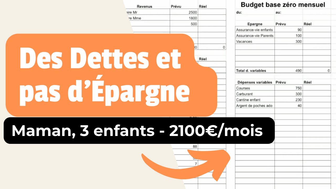 Budget d’une maman de 3 enfants avec 2100€ : dettes et zéro épargne