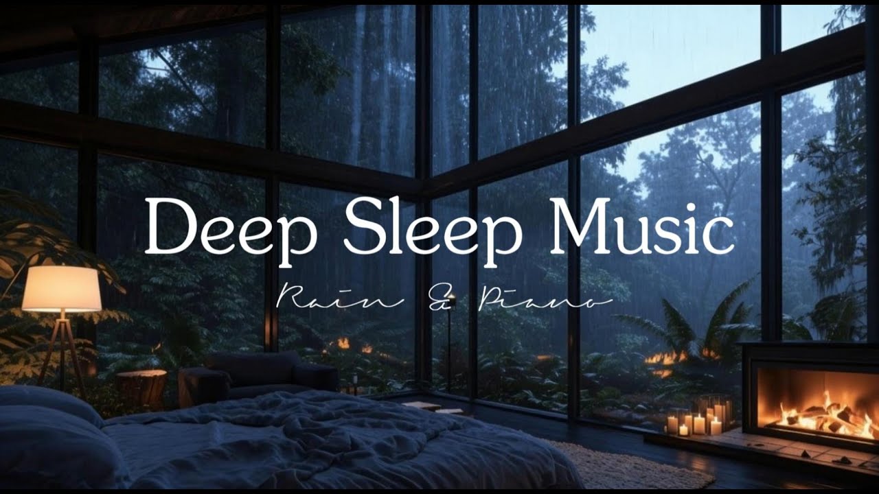 Rain & Piano for Deep Sleep | Peaceful Night Music