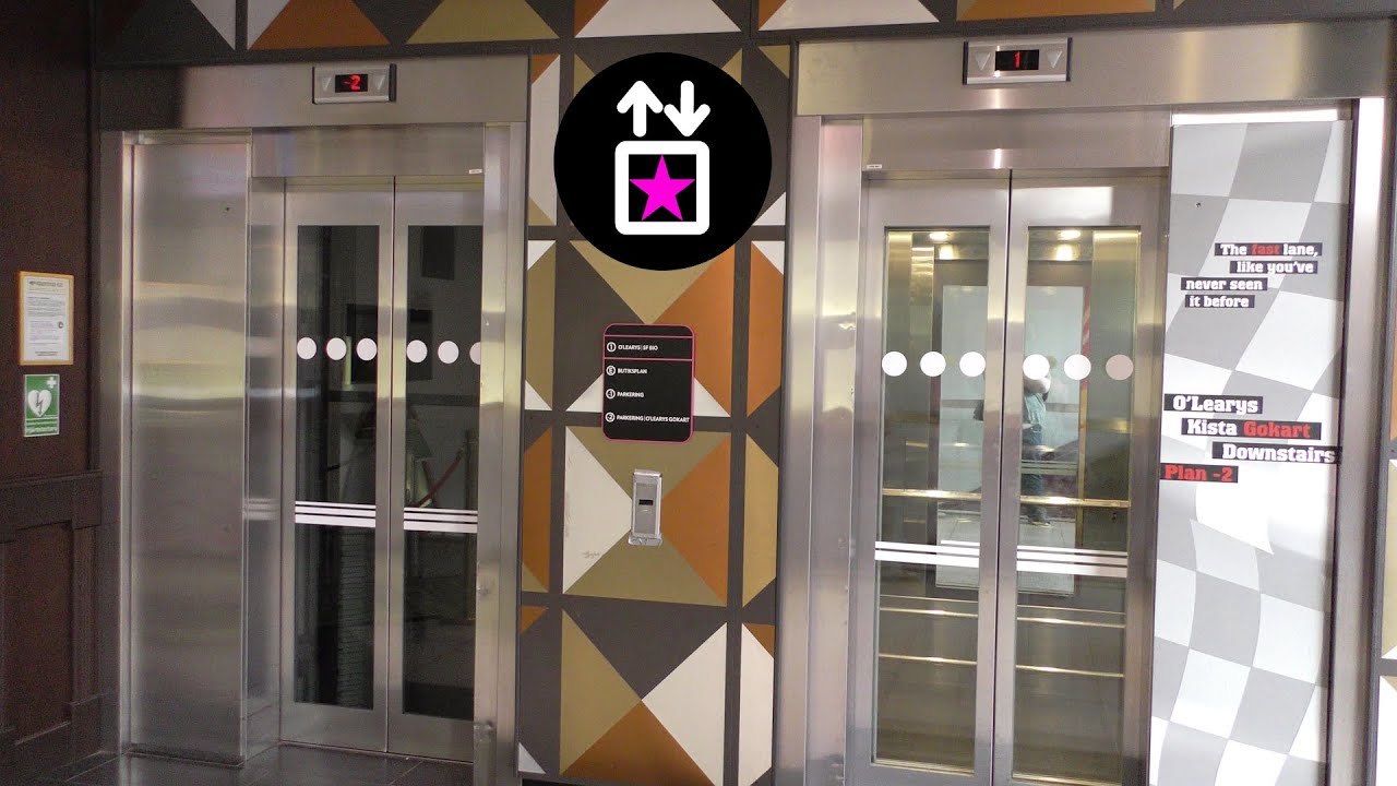 Stockholm, SWE: 2001 KONE MonoSpace MRL-Traction Elevators at Kista Galleria