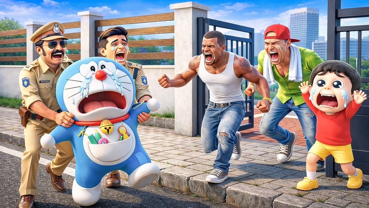 DOREMON KO 🤩 POLICE PAKAD KAR 💥 LE GAI INDIAN THEFT 😱 AUTO NOBITA