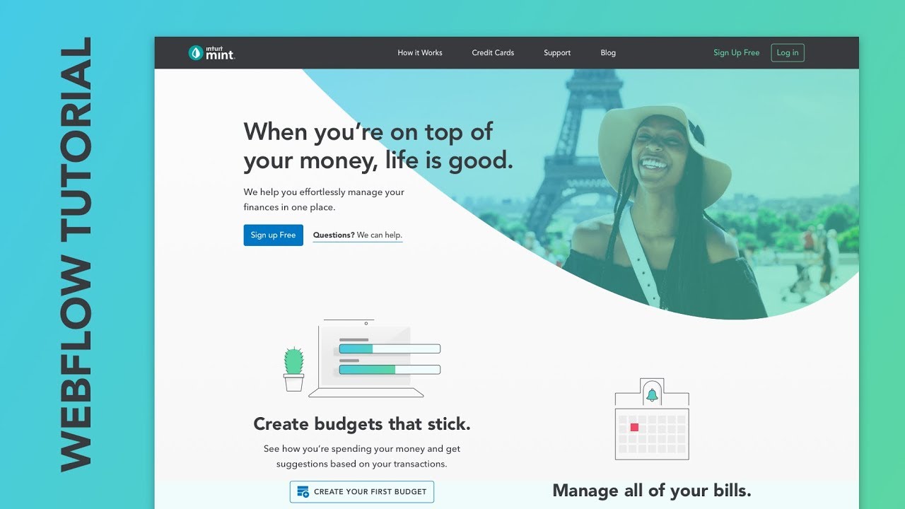 Webflow Tutorial - Mint Redesign Concept