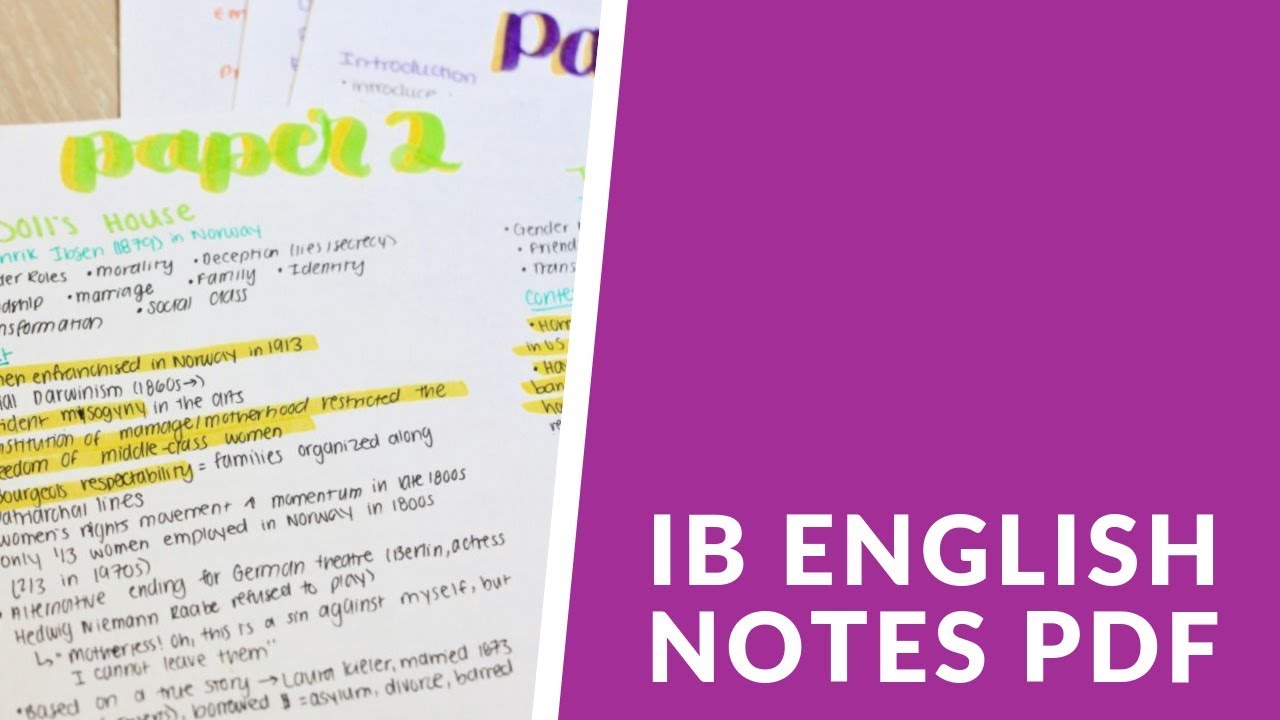 How I Got a 7 in IB HL Language and Literature + Notes PDF (May 2019)