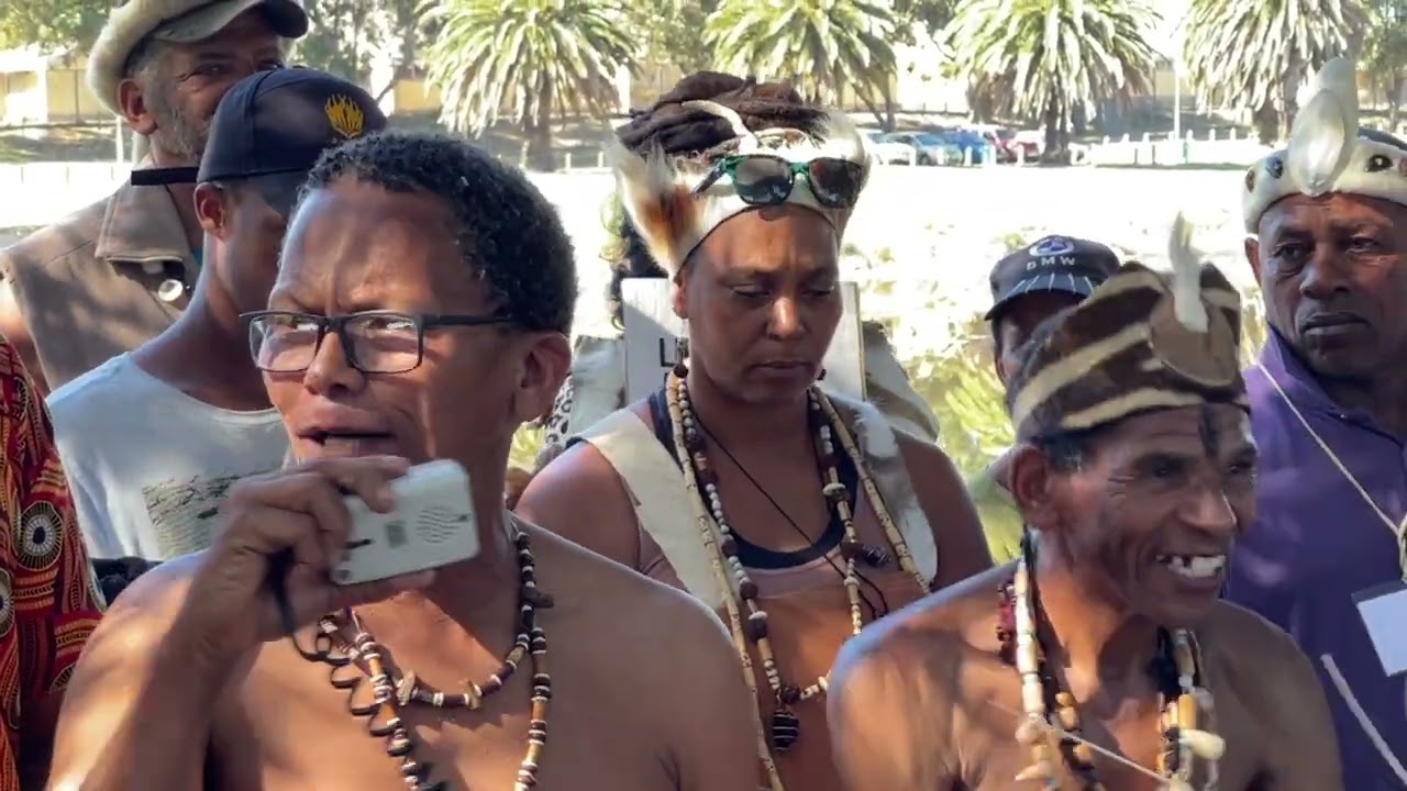 Leader Eibib is from the Dawid Kruiper family of the Kalahari.