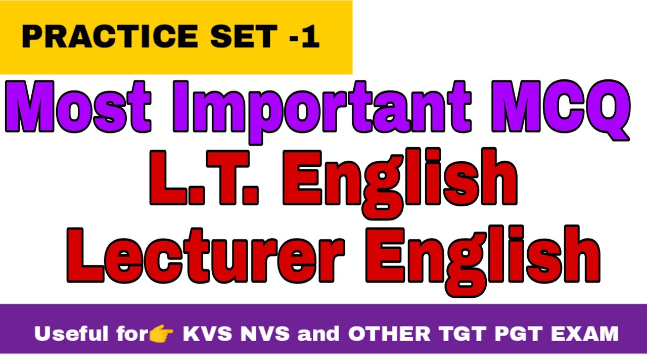 LT & Lecturer English: most important mcq | Lt english practice set | lecturer english practice set