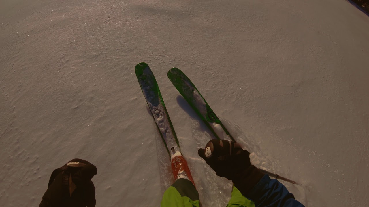 Crazy sunset skiing Mrzlica 4K