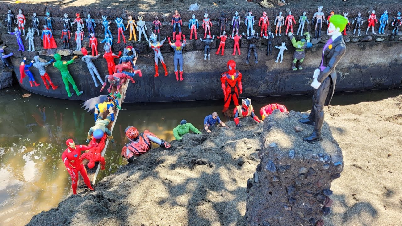 SPIDERMAN TERGANTUNG DI JURANG, IRON MAN, KAPTEN AMERIKA DAN THOR JATUH KE LUBANG SUMUR