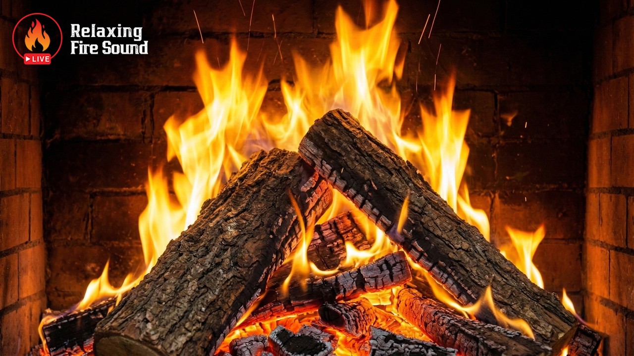 🔥 Spring Fireplace | Real Burning Logs for Sleep (No AI)