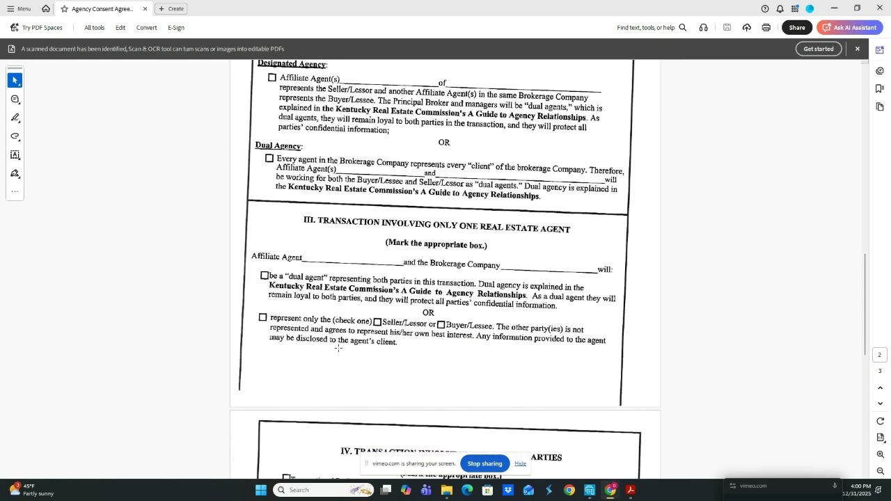 Explanation of the form Agency Consent Agreement-Seller