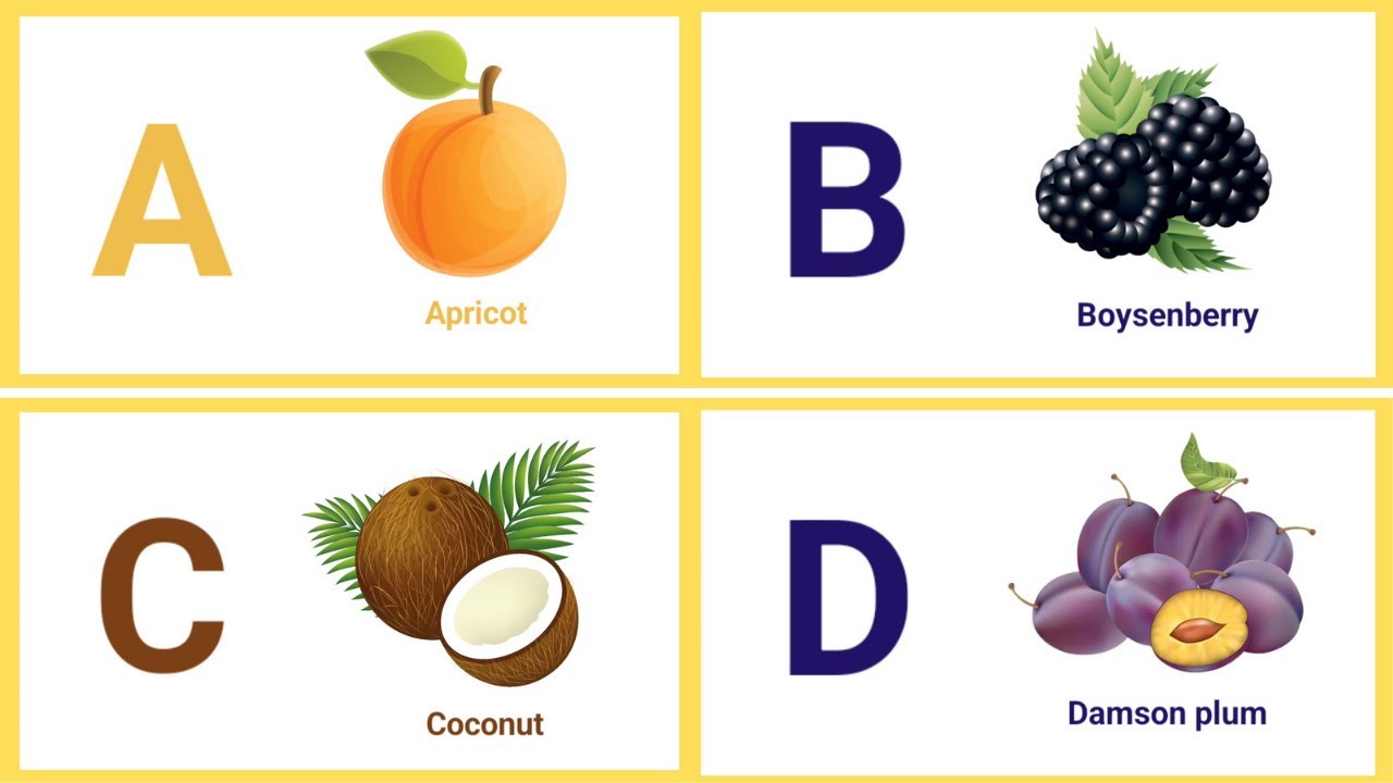 A to Z Fruits | A to Z Fruits with pictures | Fruits  names with  pronunciation | ABC Fruits