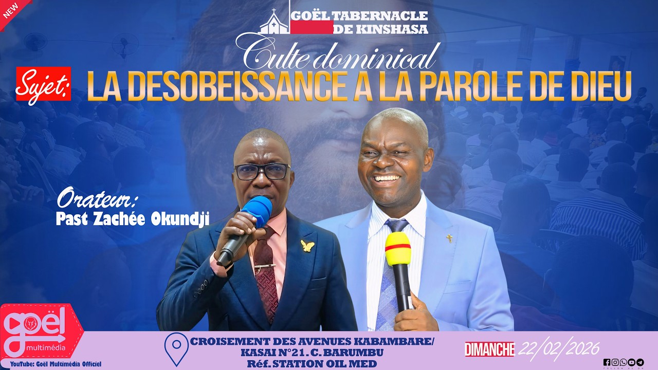 LA DÉSOBÉISSANCE À LA PAROLE DE DIEU | PASTEUR ZACHÉE OKUNDJI