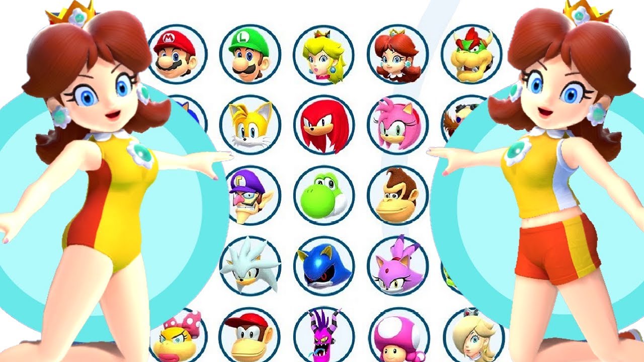 Mario & Sonic at the Summer Olympic Games 2020 - All Daisy Outfits