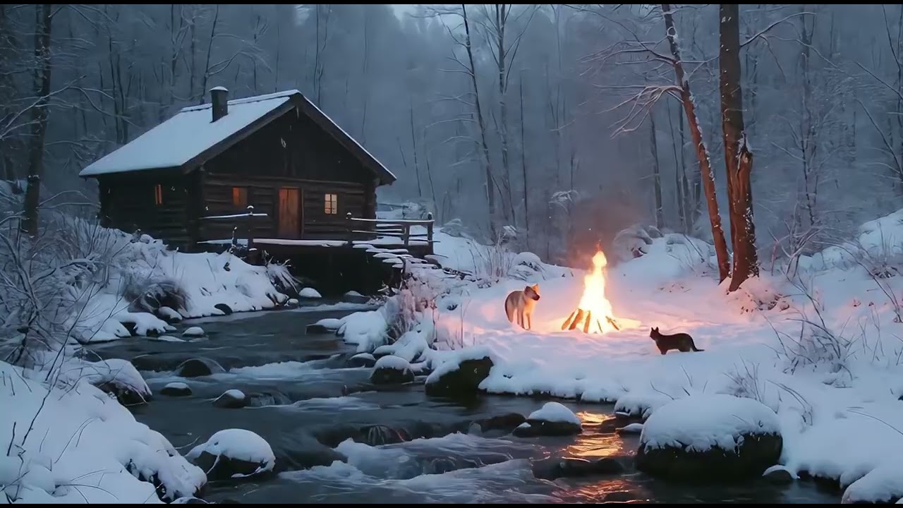 Quiet Winter Forest ❄️ Cozy Cabin Fire & Gentle Pets | Gentle Home TV