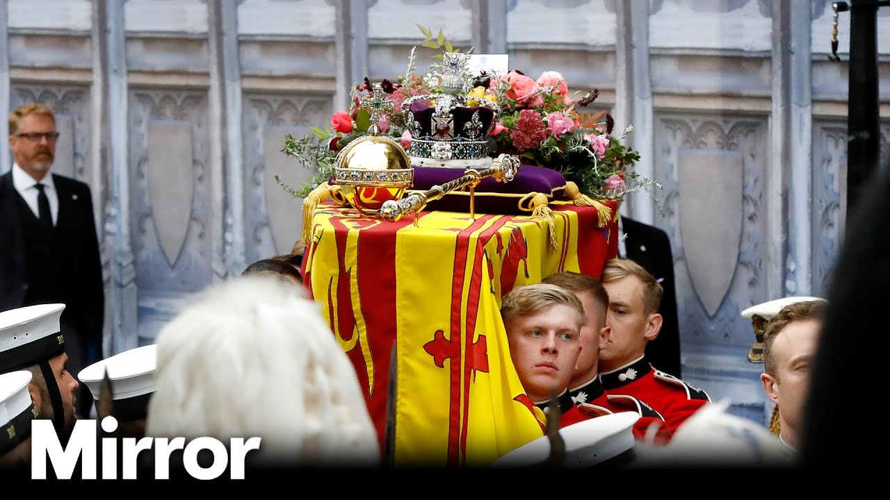 Queen's coffin taken into Westminster Abbey