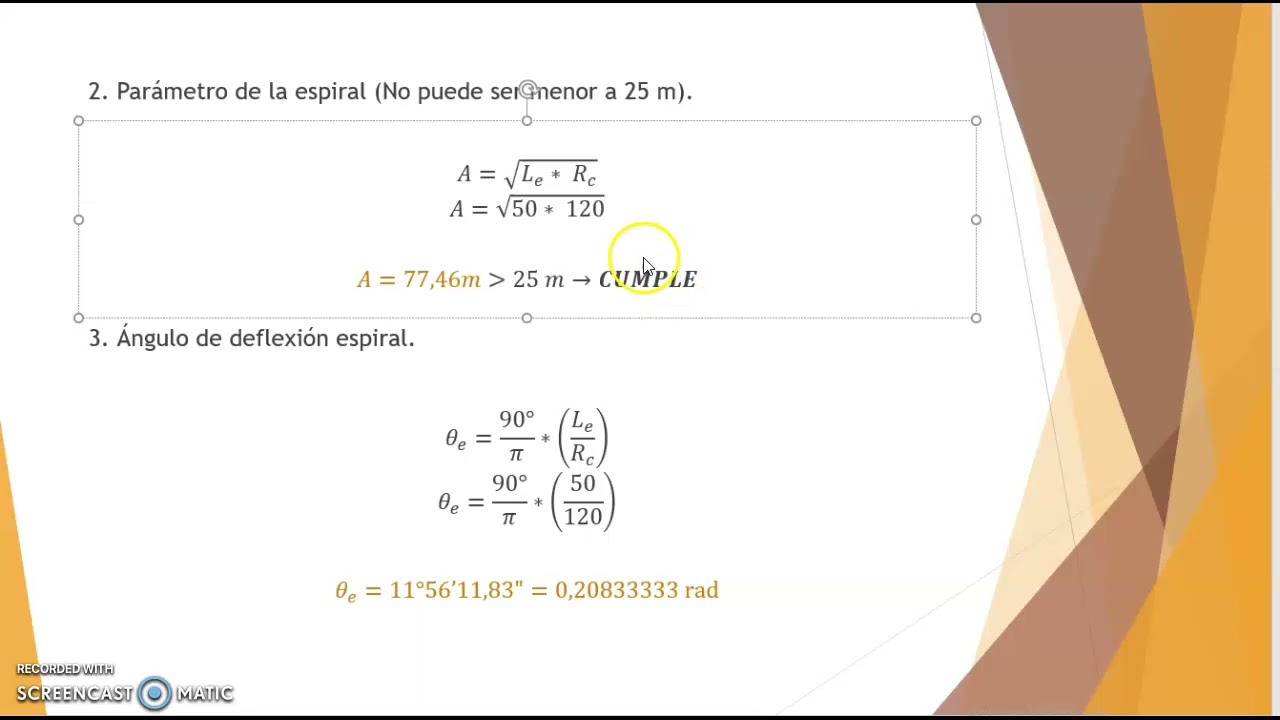 Ejercicio cálculo curva espiral circular espiral - Elementos reeplanteo y abscisado Parte 1