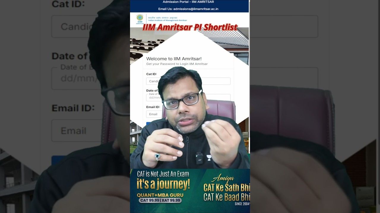 IIM Amritsar MBA 2026–28 PI Shortlist is OUT! - Amiya Sir