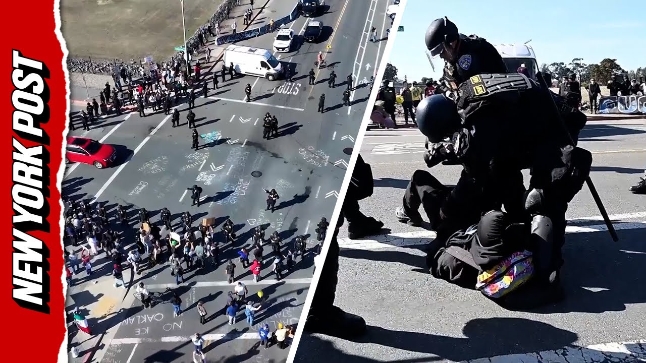 Anti-ICE Protesters Block Entrance to California Coast Guard Island