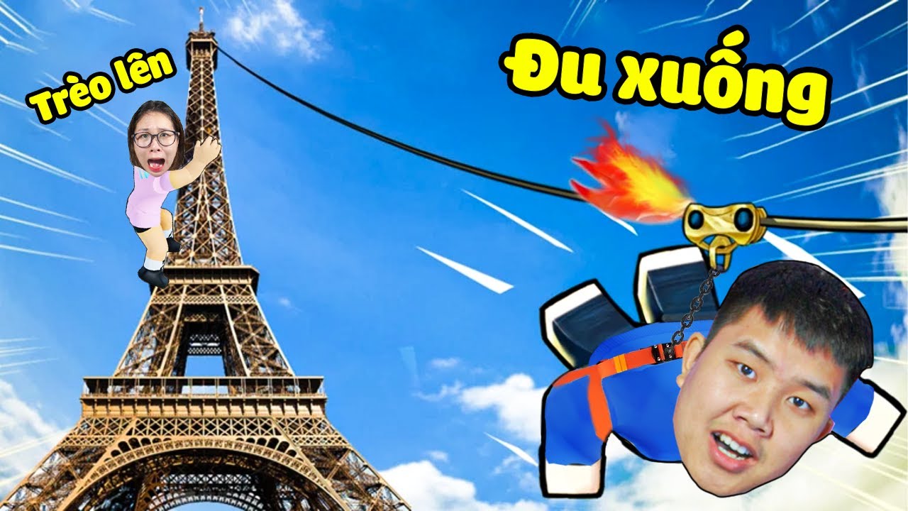 Thi trèo lên cao rồi đu xuống tốc độ cao xem ai sợ hãi ? bqThanh Thích Thú, Ốc hét to