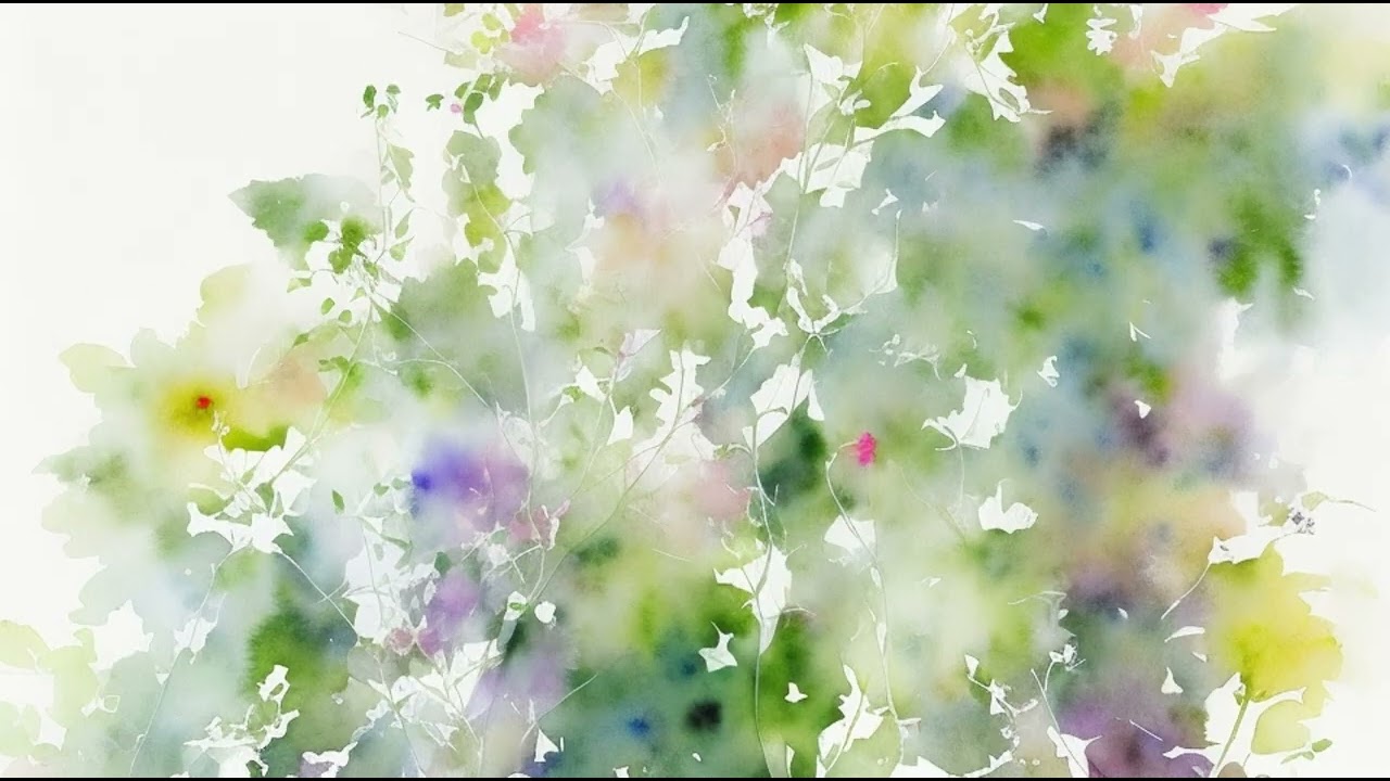 Floral Watercolour TV Screensaver – TV Wallpaper – 1 Hour – No Music, No Sound