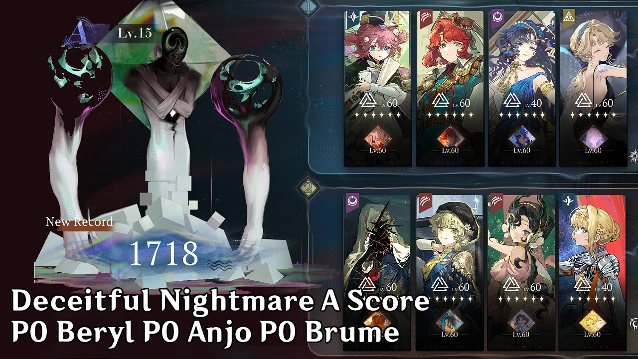 How to Get A Score Lv. 15 in Deceitful Nightmare with P0 Beryl & P0 Anjo Brume - Reverse 1999