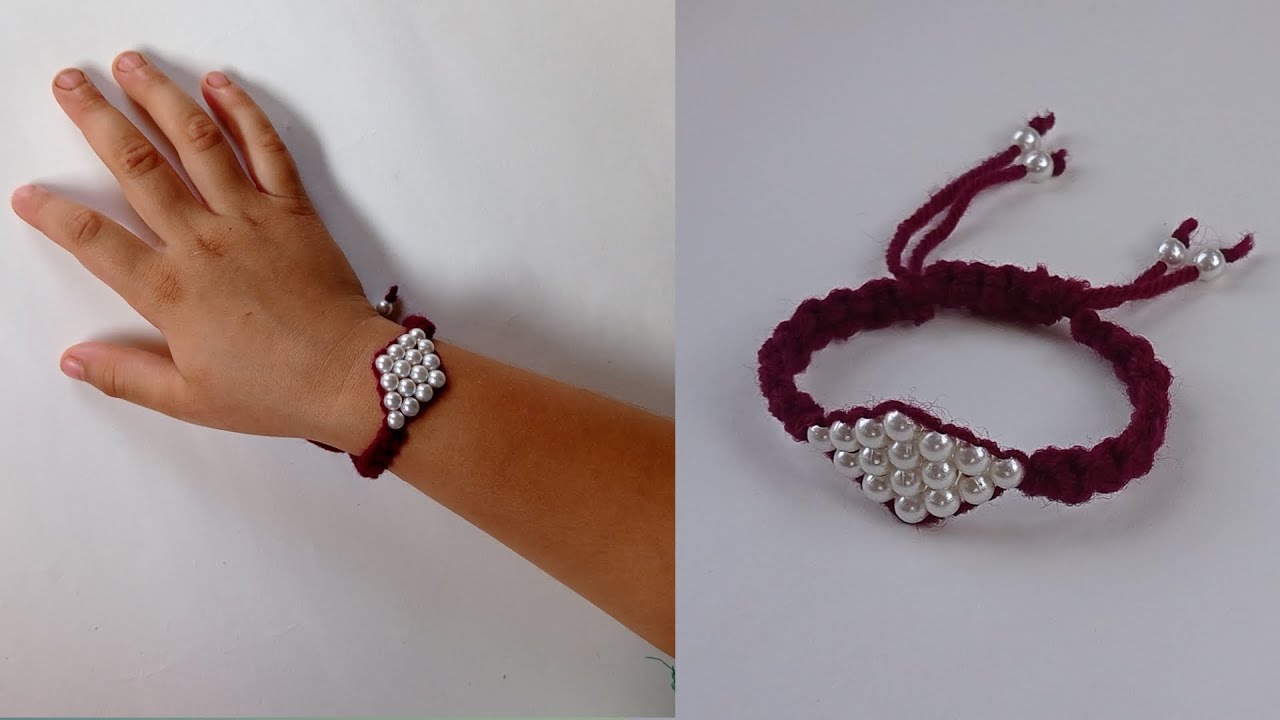 Bracelet making | how to make thread bracelet | handmade pearl bracelet | friendship band