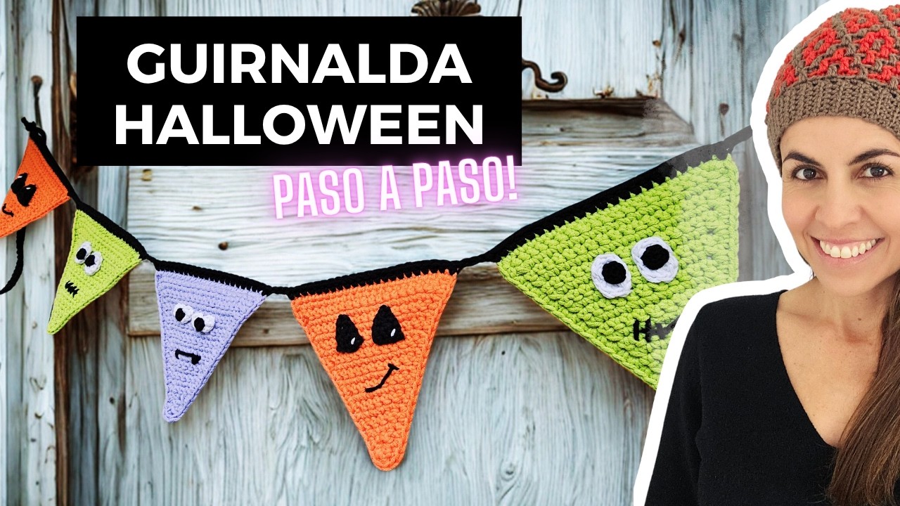 Guirnalda de Halloween a crochet 🎃🧙‍♀️ | Tutorial fácil paso a paso