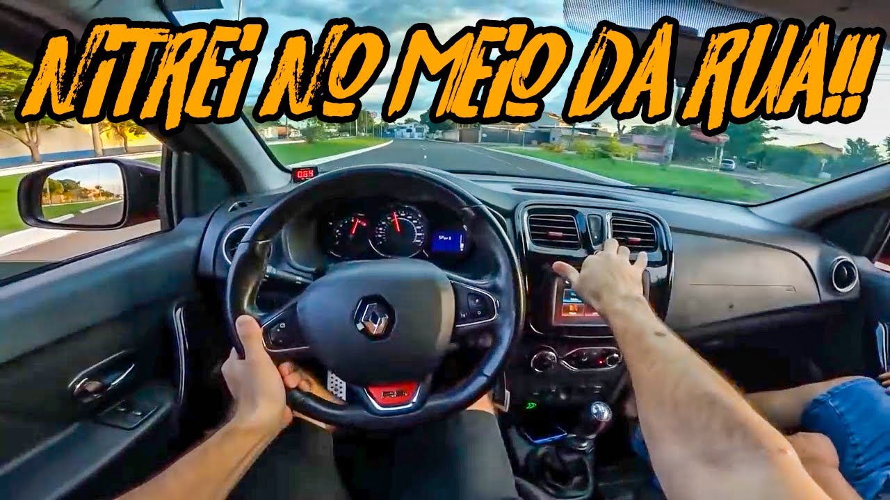 ANDANDO NO 12 COM O SANDERO RS KIT NITRO 200CV!!🔥😈 PRIMEIRA VEZ USANDO NITRO
