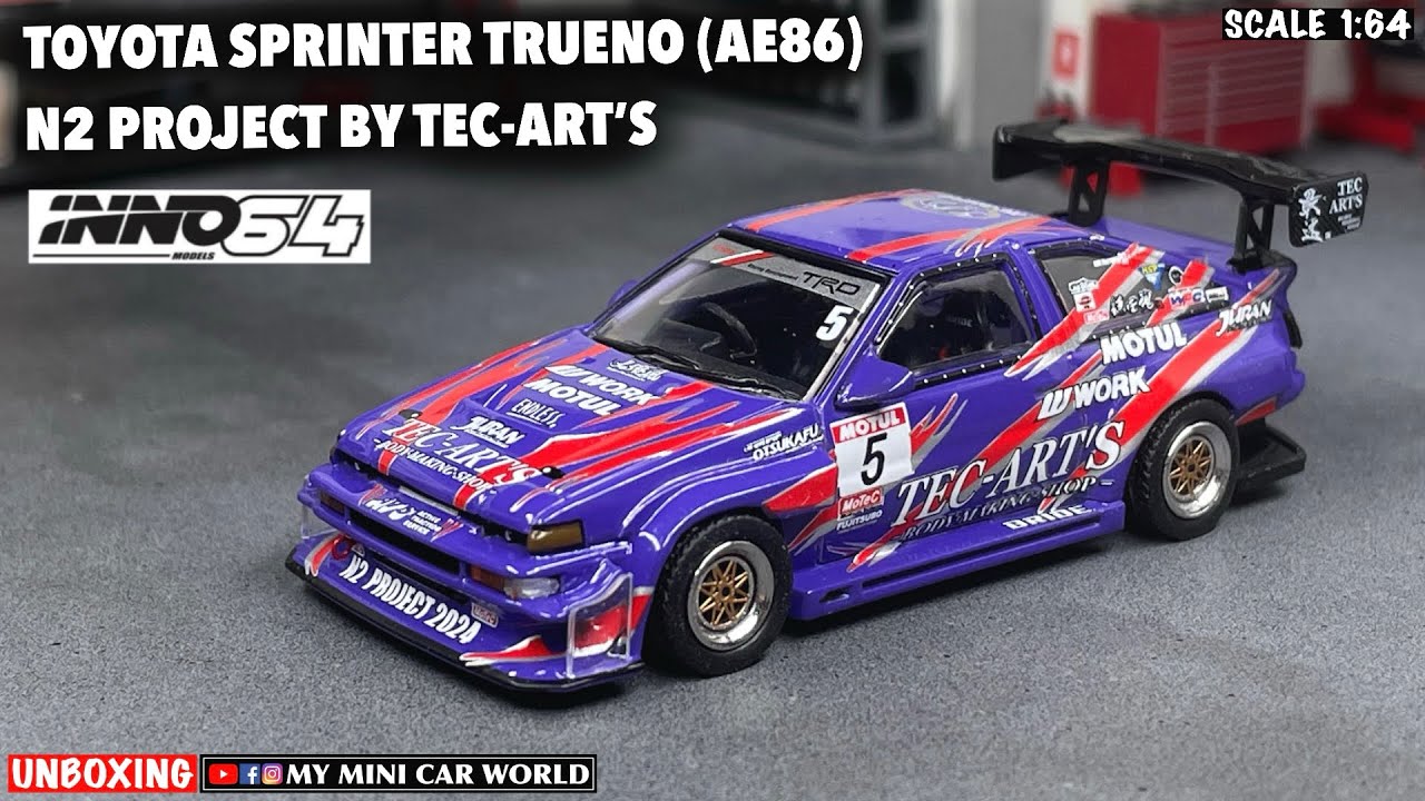 『MY MINI CAR WORLD』UNBOXING INNO64 1/64 TOYOTA SPRINTER TRUENO (AE86) N2 PROJECT BY TEC-ART’S
