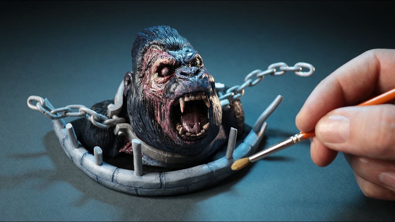 Sculpting a KONG ZOMBIE Diorama / Polymer Clay / Resin Art