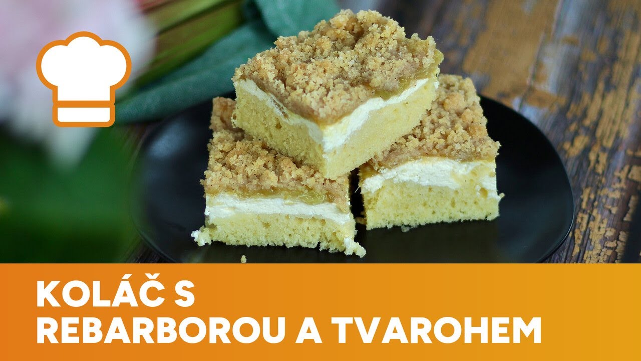 Dokonalá kombinace kyselé a sladké chuti: Koláč s rebarborou a tvarohem.