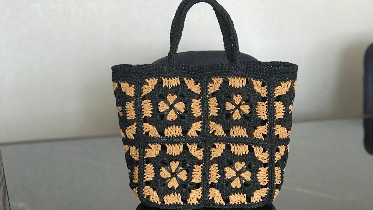 TASARIMI AYSHAHOBİ YE AİT OLAN KAĞIT İP MOTİF ÇANTA  / video1 #crochetbag #örgüçantayapımı #handbags
