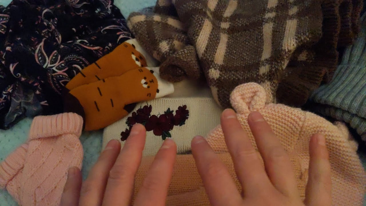 NEW ASMR 💜 SHOP ROLEPLAY ~ Winter Items! Fabric Sounds, Gentle Wet Mouth Sounds, Tracing, Scratching