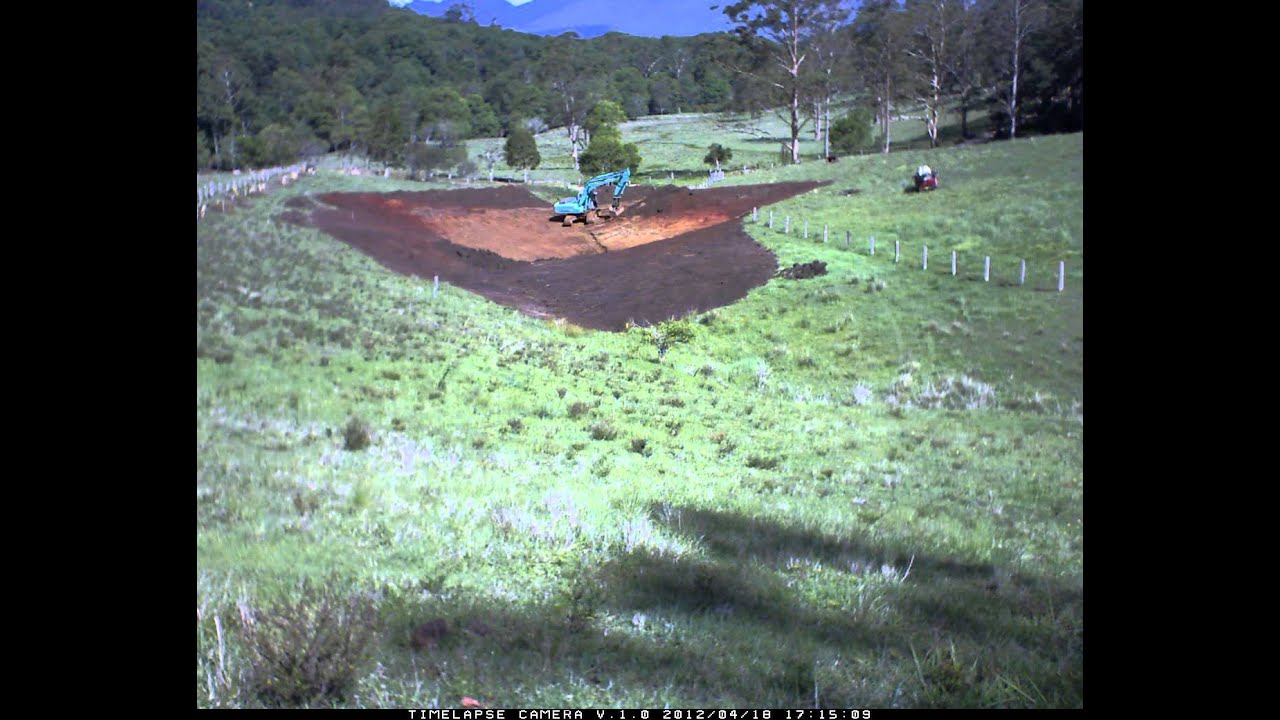 Glenn Armstrong Agricultural Excavations - Large dam construction with swale