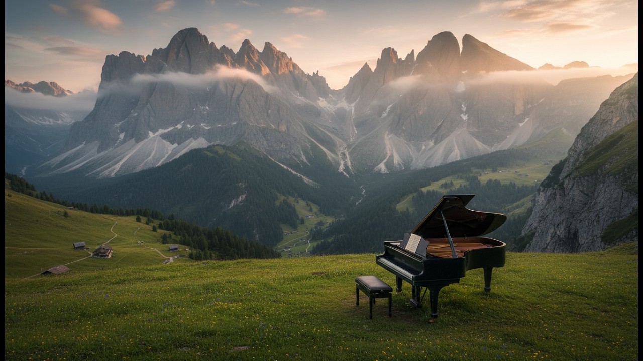 Relaxing Mountain Piano: Breathtaking 4K Nature Escape