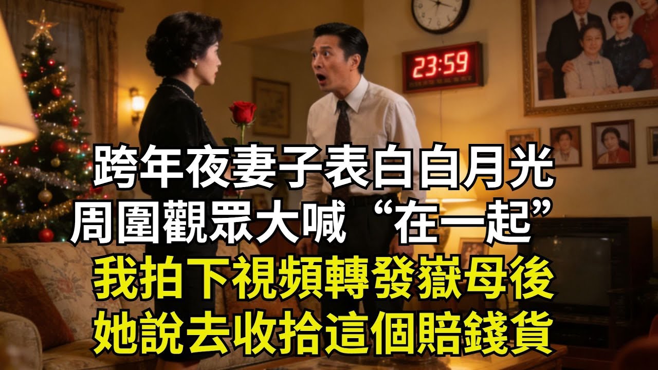 跨年夜妻子表白白月光，周圍觀眾大喊“在壹起”，我拍下視頻轉發嶽母後，她説去收拾這個賠錢貨#小説#情感故事#爽文#婚姻生活