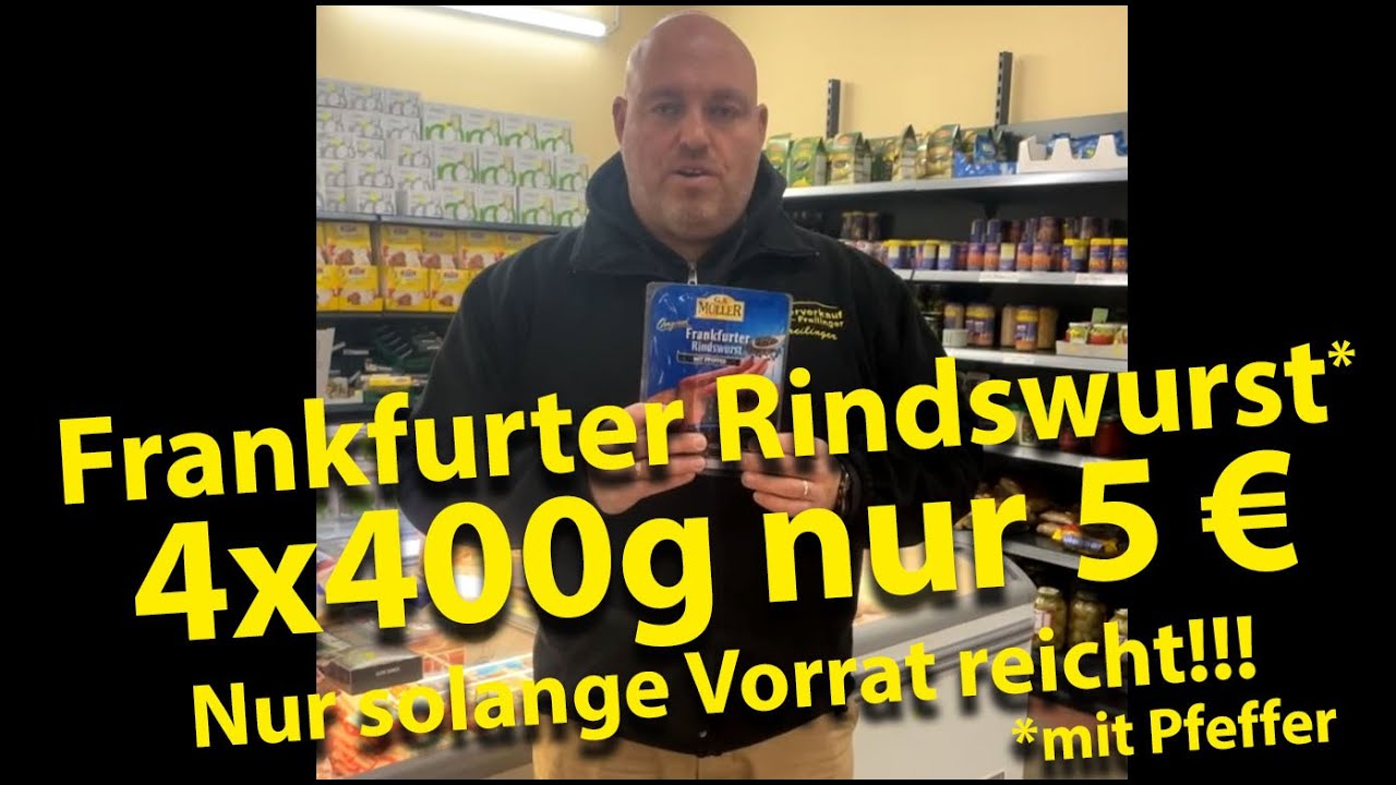 Top Angebote Lagerverkauf Freilinger KW03 - Knabbermich Classic 1 €, Müller Rindswurst 4x400g 5 €