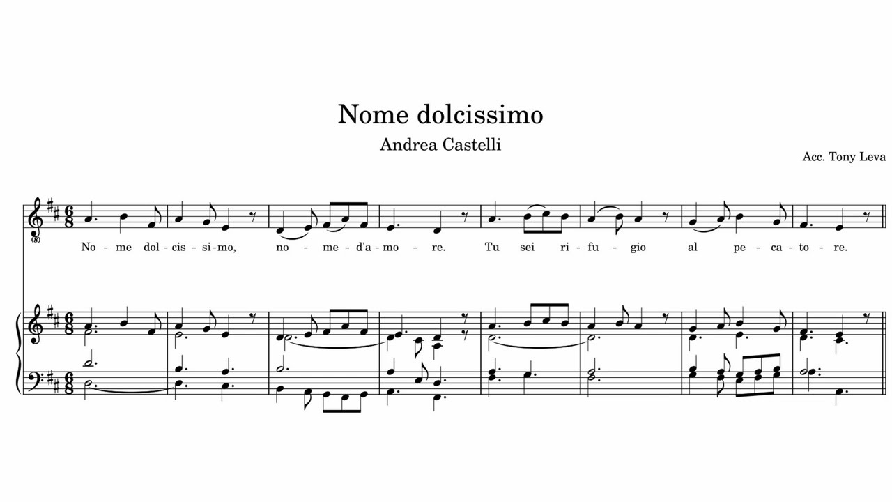ACCOMPAGNAMENTI ORGANISTICI = 94) Nome dolcissimo (Andrea Castelli)