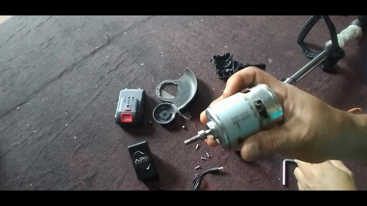 Cara melepas DINAMO MESIN POTONG RUMPUT batterai