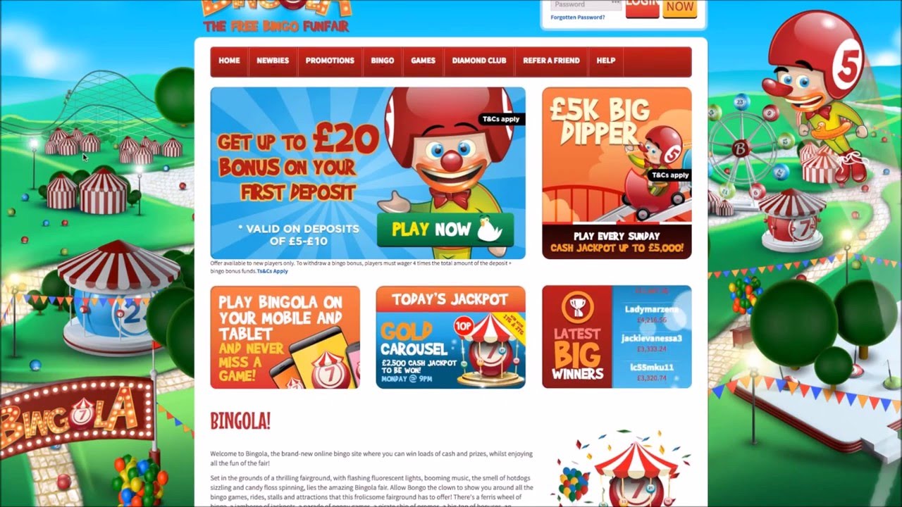 Bingola Bingo Website Game Jackpots Offer