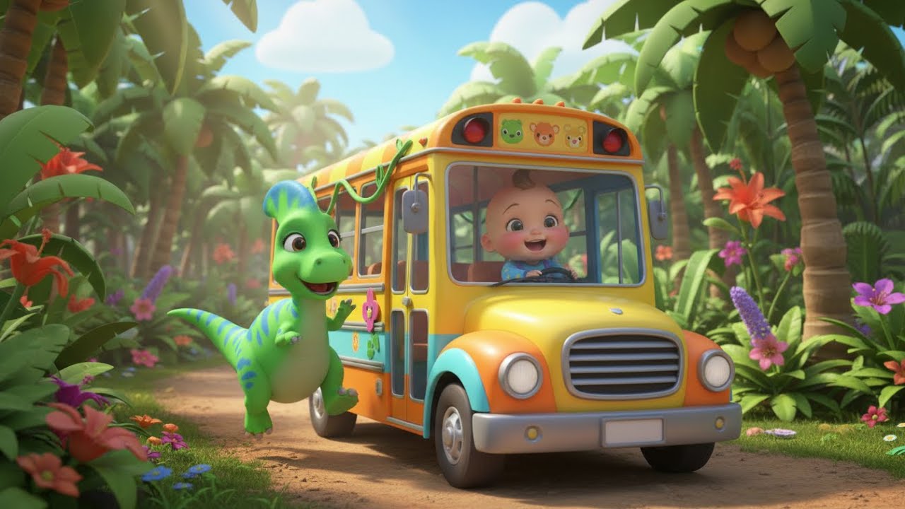 Canción del Viaje en Autobús de Dinosaurios 🦕🚌 | Canciones infantiles de dinosaurios | Baby Song