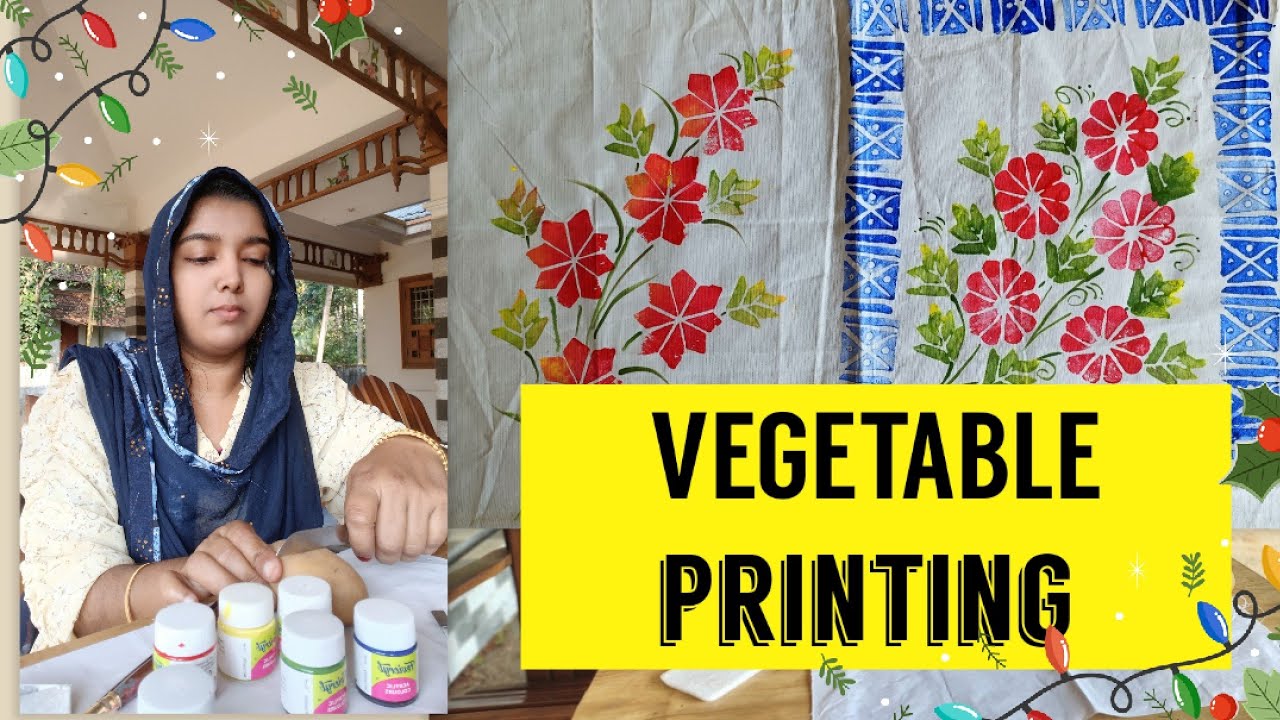 VEGETABLE PRINTING| Vegetable printing table cloth HS&HSS pillow cover  #craft #workexperience