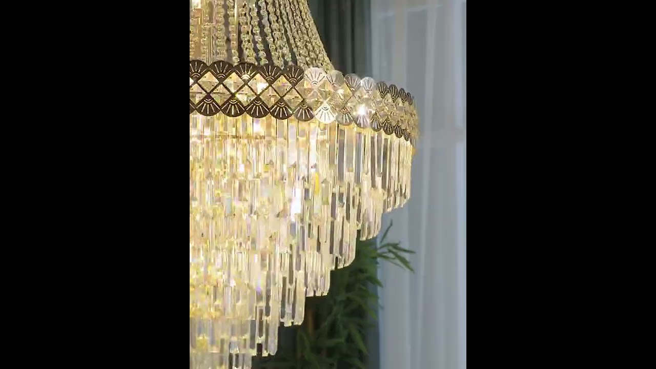 Luxury Design Gold Crystal Chandelier Staircase Lighting 30% off Sales