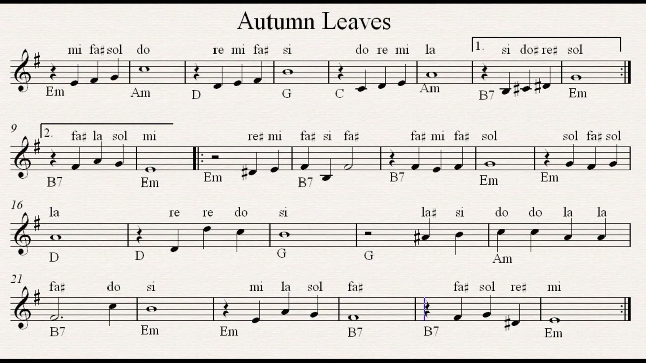 autumn leaves notes